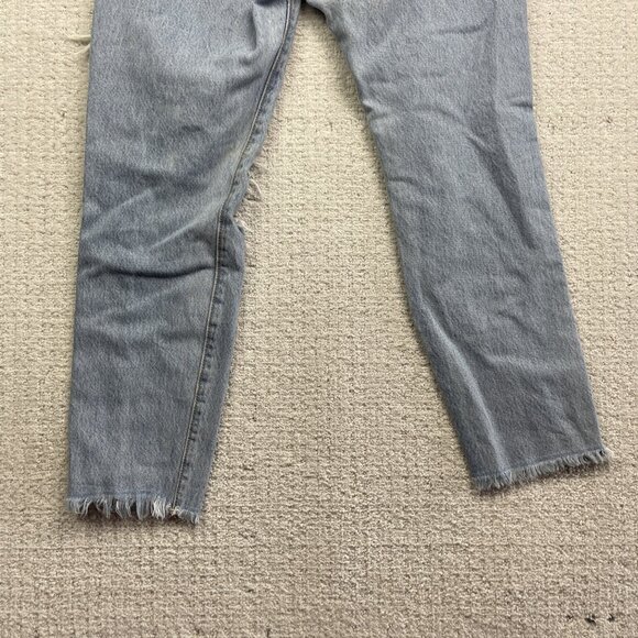 Levi's Premium Women's Jeans Blue Size 27 Wedgie Straight Button Fly Distressed - Picture 13 of 13